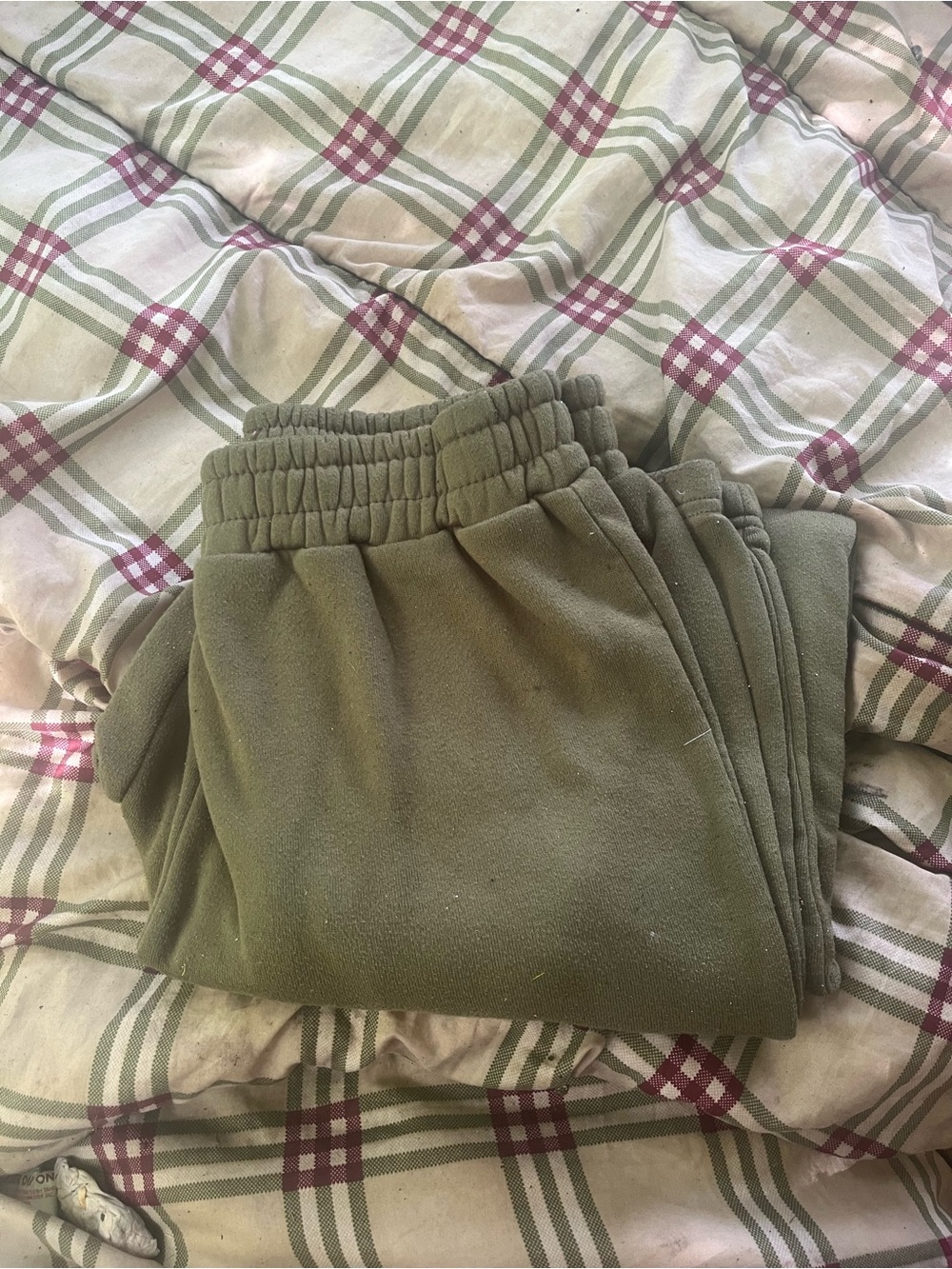 SHEIN Olive Green Fleece Jogger Pants